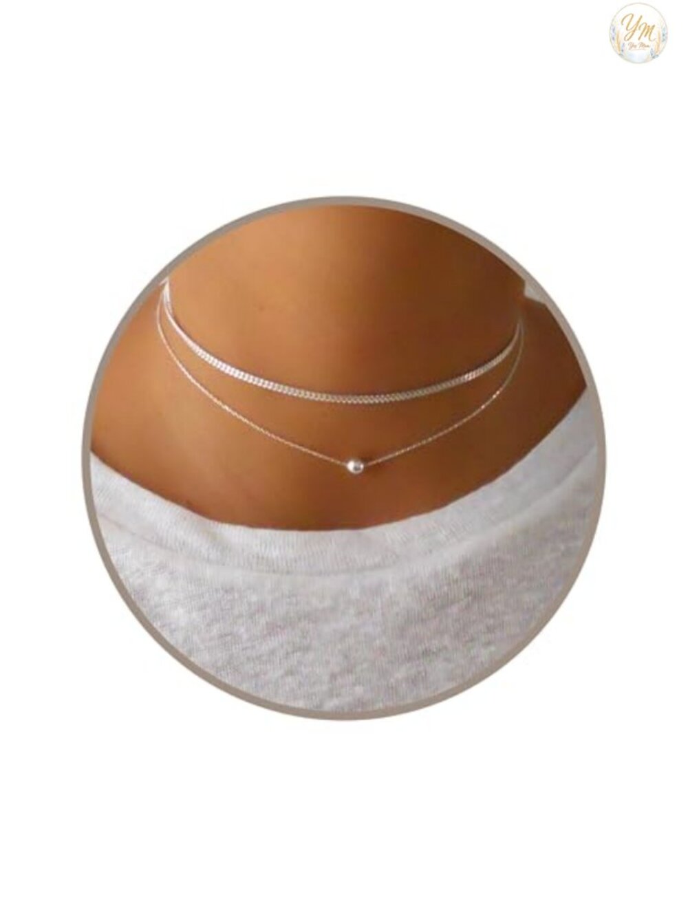 Silver Choker Necklace Set Waterproof Layered Jewelry